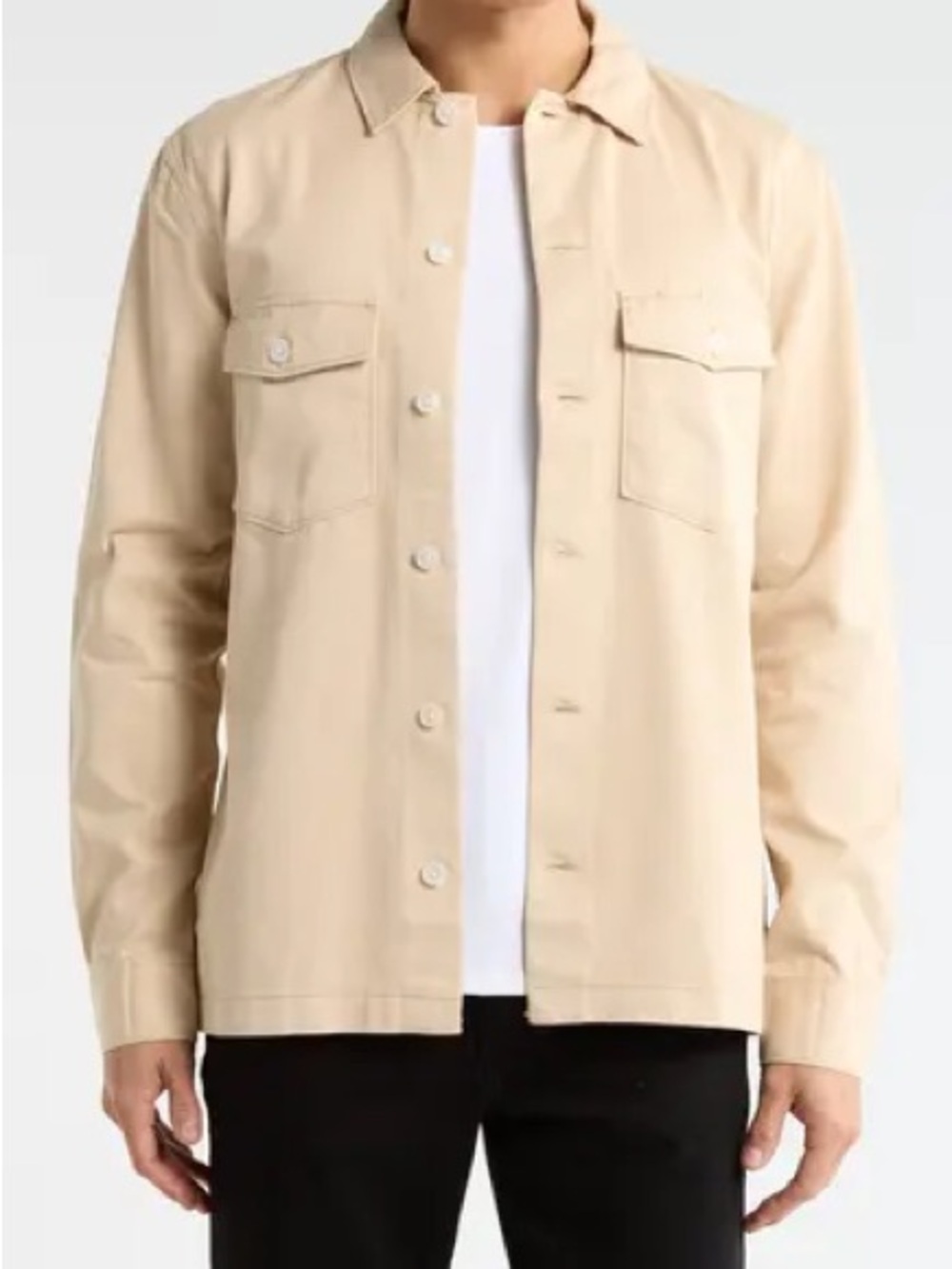 All Saints Aerial Slim Fit Organic Cotton Shirt Jacket